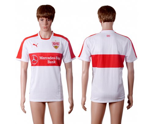 Stuttgart Blank Home Soccer Club Jersey - Click Image to Close